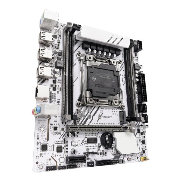 Moderkort 216 x 190 mm X99 med LGA 2011-3 för Intel Xeon E5 V3 och V4 med 4 DDR4-minnesplatser upp till 128 GB och M.2 NVMe vit utan processor 1