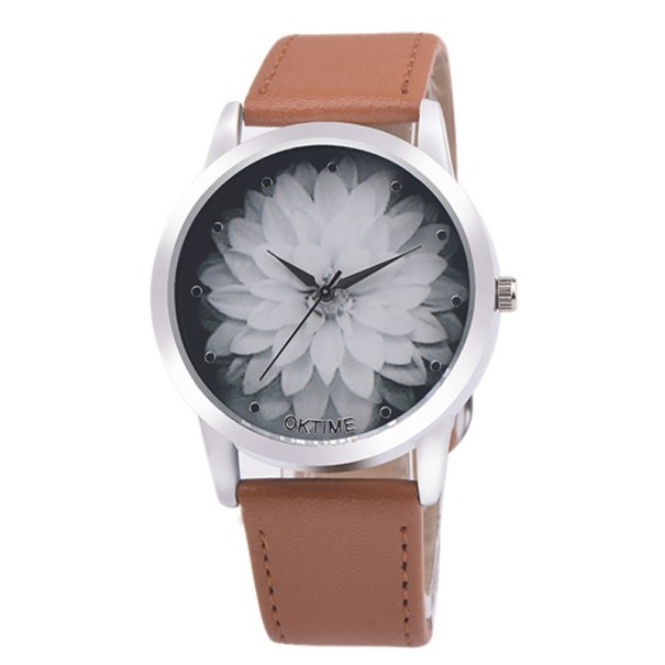 Modern damklocka med blomma J2004 brun