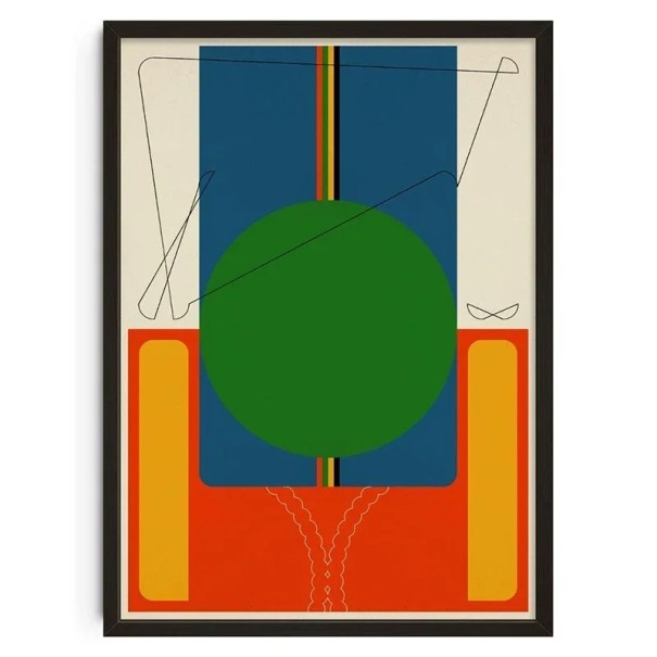 Modern Wall Poster Geometric Colourful Shapes 30 x 40 cm Canvas Print Multicoloured Abstract Decoration for Home Without Frame 1