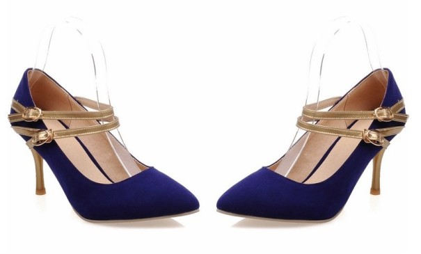 Modern Women's Heels with Buckles J2005 blue 47