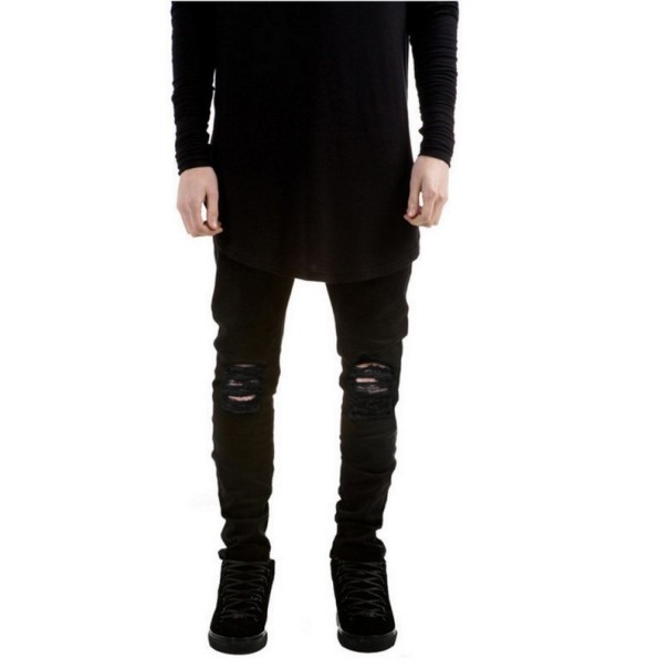 Moderna jeans för män - Svarta 28