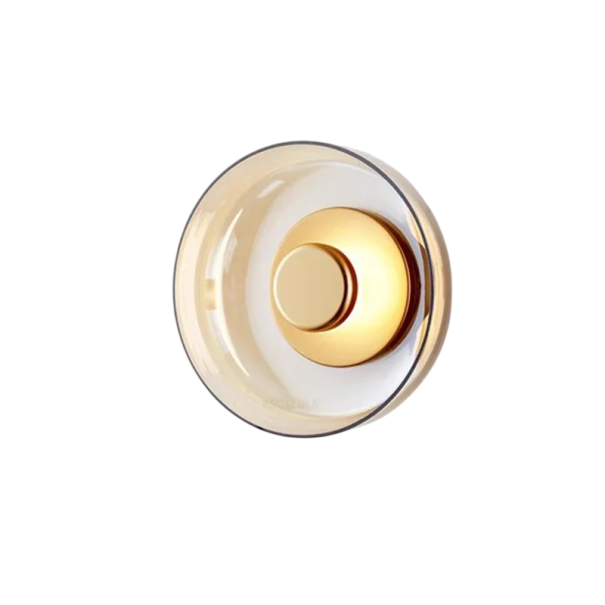 Moderná Nástenná LED Guľatá Lampa Sklenené Tiene 5 W 23 x 9,5 cm Sklo a Železo Teplé Biele Svetlo Do Obývacej Izby a Spálne zlatá