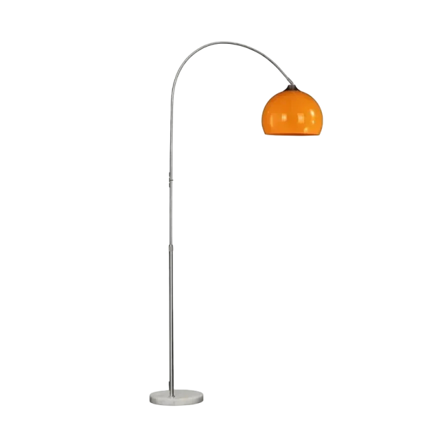 Moderná oblúková LED stojacia lampa s nastaviteľnou výškou, 180 x 90 cm, teplá biela, stabilná základňa, dekorácia do obývacej izby oranžová