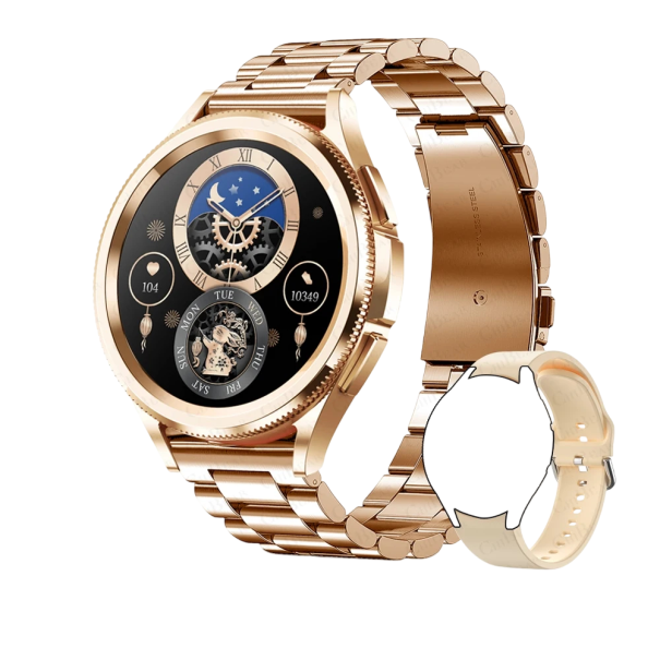 Moderna smartklockor Celoobrasovksk touch sport fitness klockor Hälsomonitorering Daglig aktivitet Modern design Inkluderar en extra rem guld