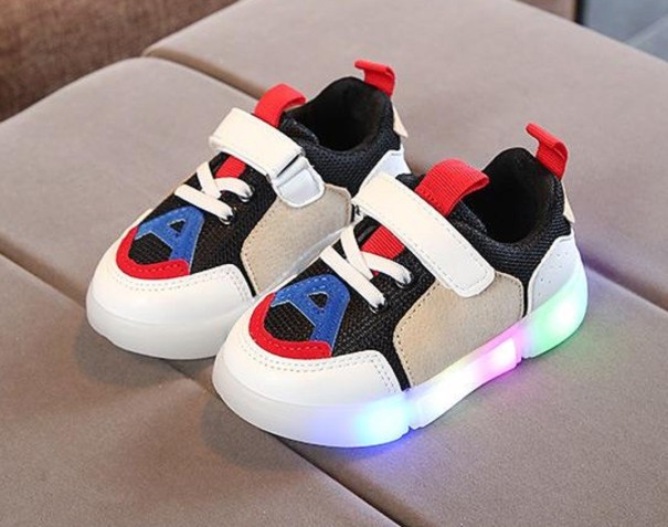 Moderne børne-sneakers med lysende detaljer hvid 25