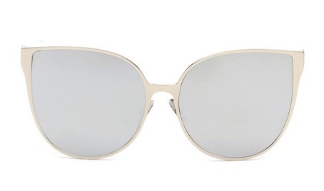 Moderne Cat Eye-solbriller J2923 sølv