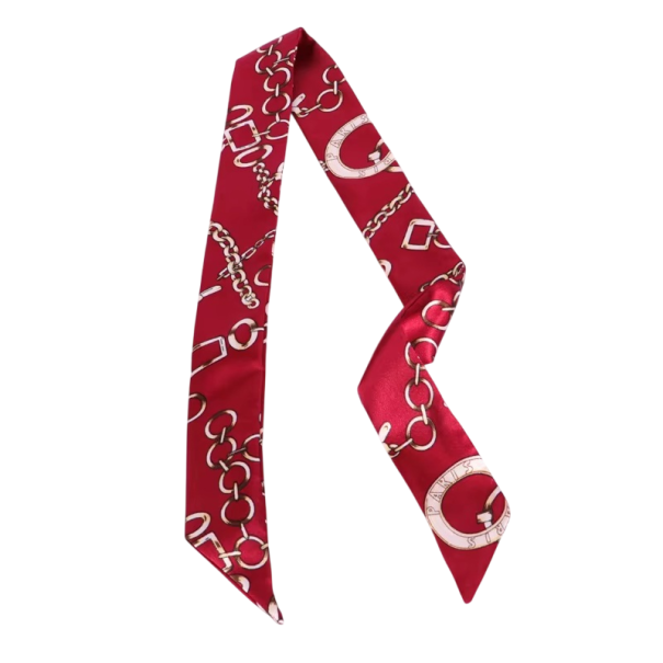 Moderne dames sjaal 4 × 100 cm Smal klein lang dun multifunctioneel accessoire Sjaal voor het hoofd Haarband Handtas versiering rood