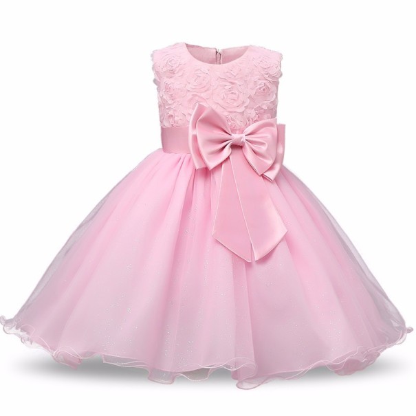 Moderné dievčenské šaty - Ružové 9-12 mesiacov
