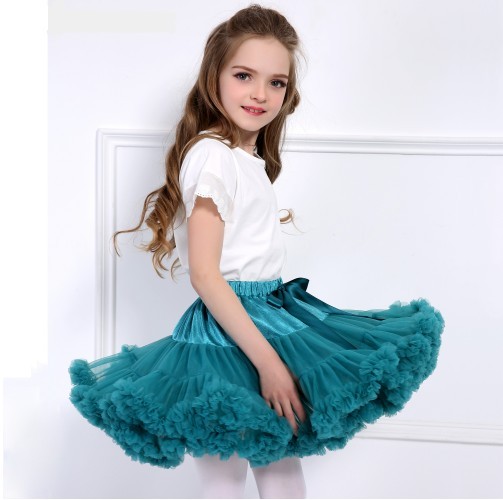 Moderné dievčenské sukne s vysokým pásom - Azúrová 2