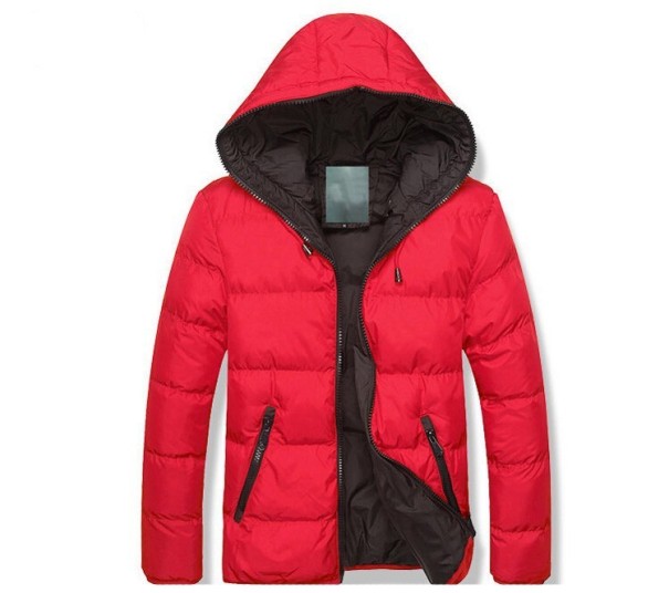 Moderne herre vinterjakke J2009 rød-sort XS