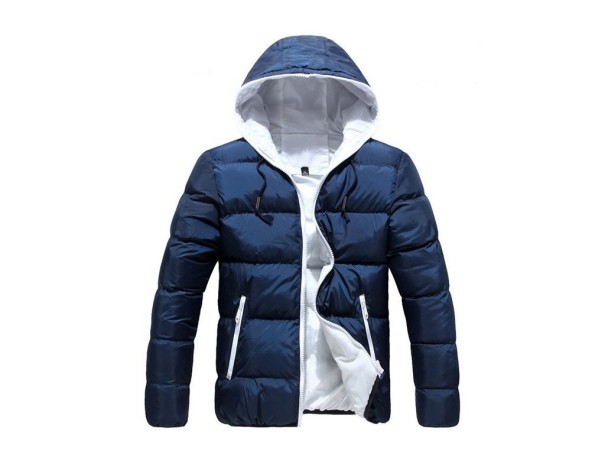 Moderne Herren-Winterjacke J2009 blau-weiß XL