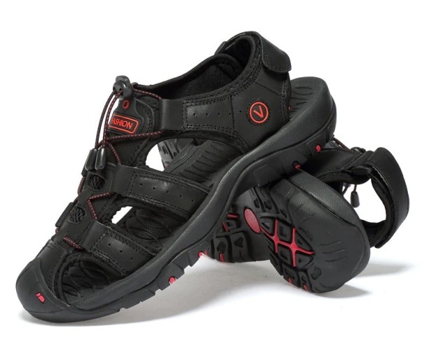 Moderne Herrensandalen J2142 schwarz 43