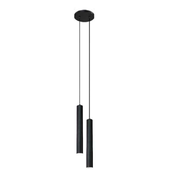 Moderne LED-pendellampe i metal 6 W varm hvid Rørformet dobbeltlysekrone med 2 m ledning Minimalistisk sort spotlight 30 x 3 cm 1