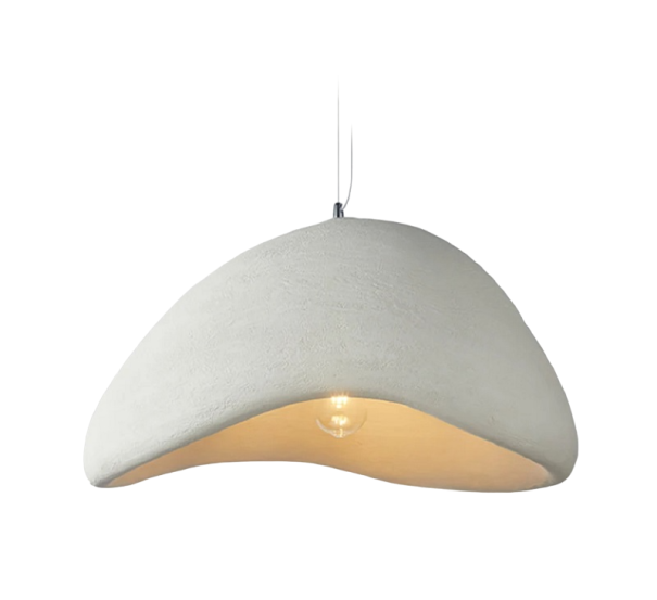Moderne minimalistisk polystyrenlysekrone varm hvid 90-260 V Hængende japansk lampe med E27 pære Rund loftslampe 150 x 50 cm hvid