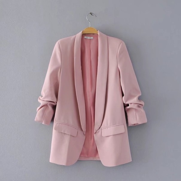 Moderní dámské sako růžová M