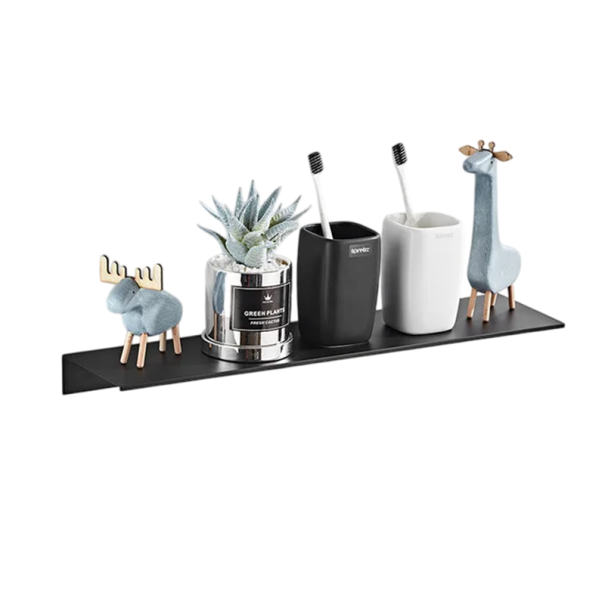 Moderni kylpyhuoneen seinähylly 50x12 cm metallinen kylpyhuoneen seinähylly säilytyshylly kosmetiikalle ja asusteille ruuvikiinnitys musta