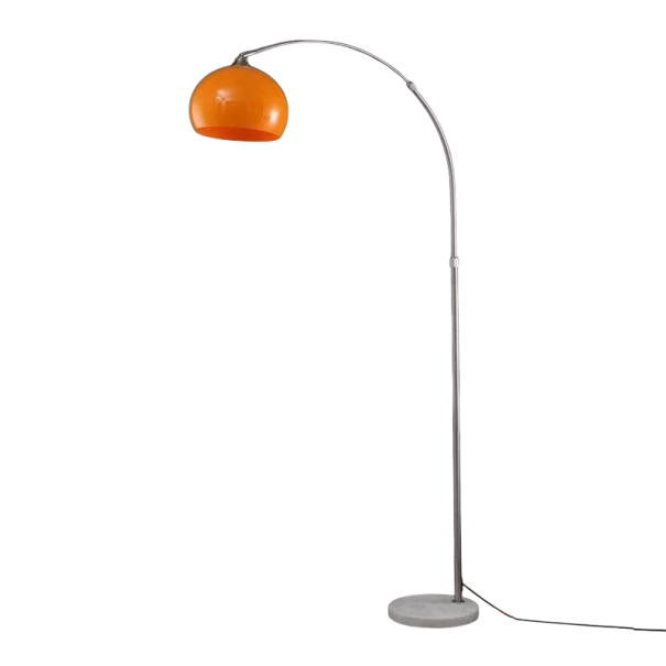 Moderní oblouková LED stojací lampa se třemi barvami světla, 210 x 110 cm, nastavitelná výška, kovové rameno, dekorace do obýváku oranžová