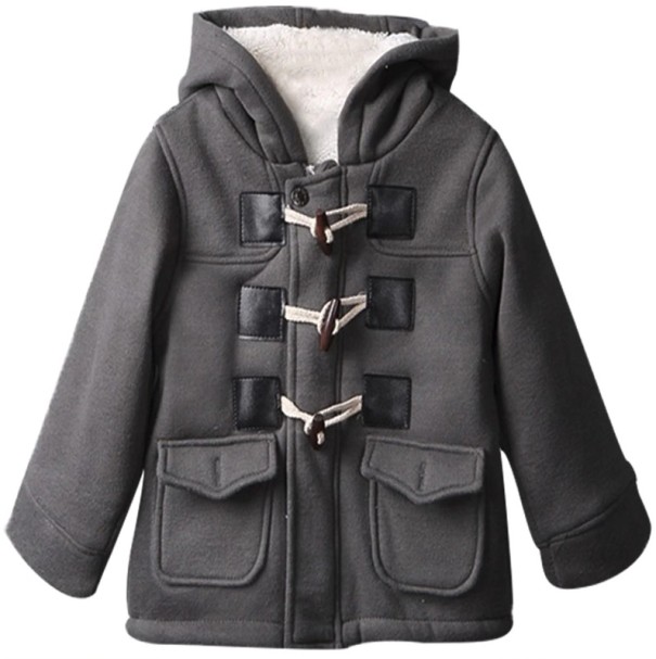 Moderný chlapčenský kabát J1390 sivá 9-12 mesiacov