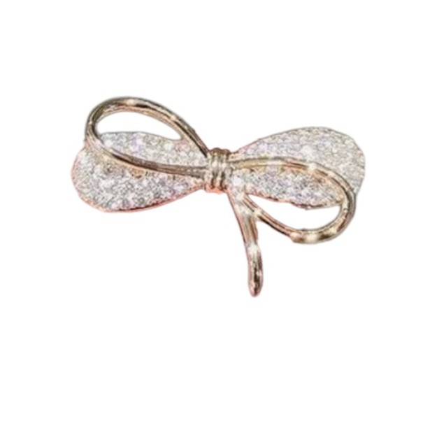 Modieuze broche in de vorm van een strik 1,8 cm Zinklegering met steentjes Elegante decoratieve broche voor jas, jurken, handtas, accessoire 2