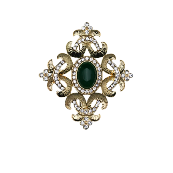 Modische Barockbrosche 5,5 x 5,5 cm Kristallperlen mit Steinen Zinklegierung Elegantes Accessoire für besondere Anlässe 1