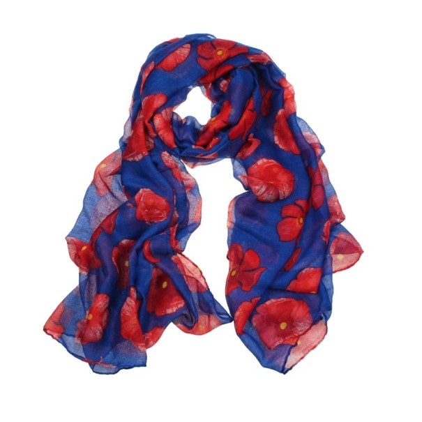 Modischer Schal mit Blumenmuster blau