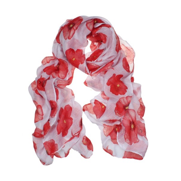 Módní šátek s květinovým vzorem růžová