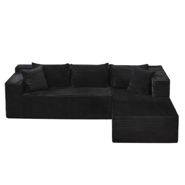Modulární rohová pohovka ve tvaru L bez nutnosti sestavování Rozměr cca 270 x 62 cm Vakuové balení s roztažením do 72 hodin Černá barva 1