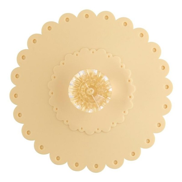 Mokdeksel met kristal lichtgeel