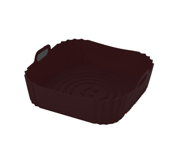 Molde cuadrado de silicona para freidora de aire caliente 20 cm marrón oscuro