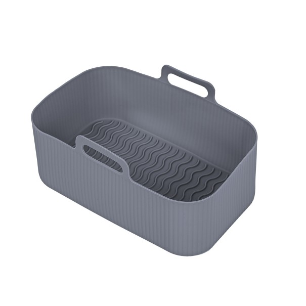Molde de silicona para freidora de aire caliente 19,5 x 12,5 x 7 cm gris Molde de silicona para freidora de aire caliente 19,5 x 12,5 x 7 cm gris