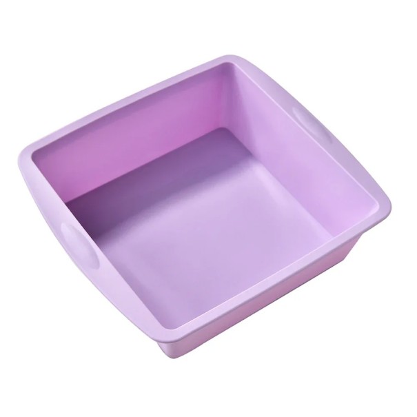 Molde de silicona para hornear pan Molde rectangular 19,5x17,5x5 cm Molde antiadherente para repostería dulce y salada Resistente a altas temperaturas morado
