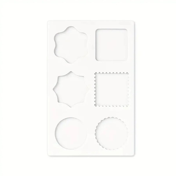 Molde de silicona para sello 13,2 x 8,5 cm Diferentes tamaños de cavidades Molde para sellos de cera para decoraciones de sobres y anuncios blanco