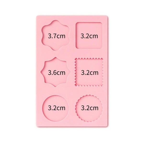 Molde de silicona para sello 13,2 x 8,5 cm Diferentes tamaños de cavidades Molde para sellos de cera para decoraciones de sobres y anuncios rosa