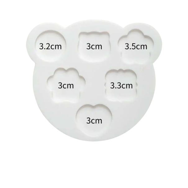 Molde de silicona para sellos 6 cavidades de diferentes tamaños Para verter sellos de cera en un molde creación creativa blanco