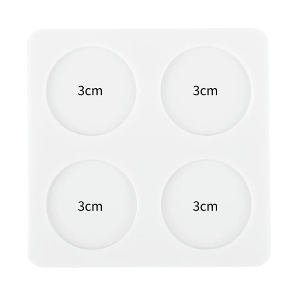 Molde de silicona para sellos círculos 3 cm Molde 8 x 8 cm Molde redondo para hacer sellos de cera creación creativa blanco