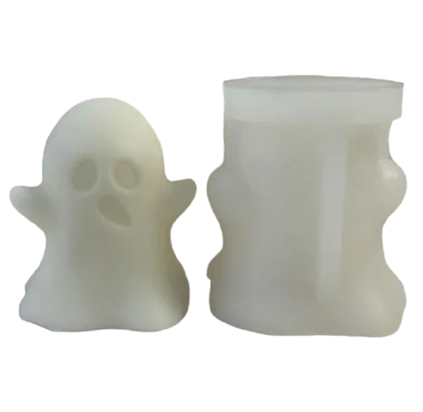 Molde de silicona para velas pequeñas con forma de fantasma, molde decorativo para velas hechas a mano, decoración de Halloween, 6,6 x 7,4 cm 1