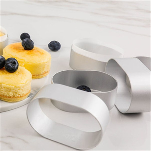 Molde para hornear ovalado de acero inoxidable Molde reutilizable para hornear pasteles Molde para pasteles ovalado de acero inoxidable 6,4 x 4,2 x 1