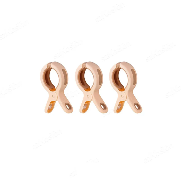 Molle per bucato in plastica 3 pz Forti e resistenti 11 x 6 x 2 cm Apertura grande fino a 7,7 cm Resistenti al vento Utensili pratici per la casa albicocca