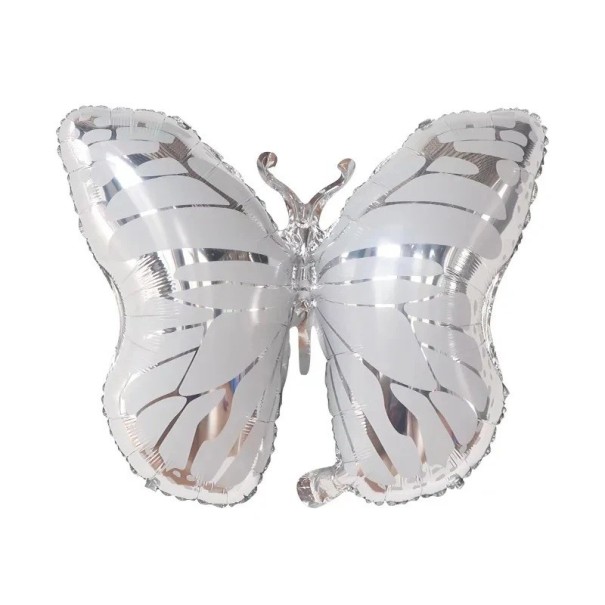 Monarch Sommerfugl Ballon 70 × 53 cm Dekorativisk fest ballon med markant vinge tegning Stort fødselsdagsdekoration til børnefest hvid