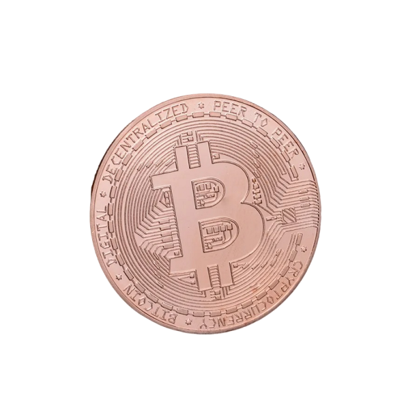 Moneta Bitcoin Placcata in Oro Moneta da Collezione Bitcoin Imitazione in Metallo Crypto Moneta 4 cm 1