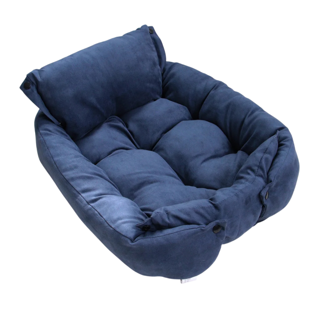 Monitoimialusta koirille ja kissoille 3 in 1 63 x 45 cm Lämmin talvipesä Kokoontaitettava peti Pehmeä tyyny pennuille ja kissanpennuille Lemmikki sininen