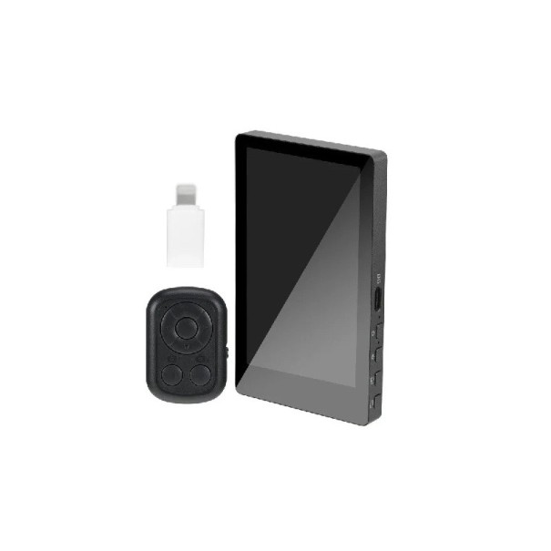 Monitor selfie sem fios para telefone 3,97" com ecrã e disparador remoto Resolução 480 x 800 WiFi Para iPhone e Android para selfies e gravação preto