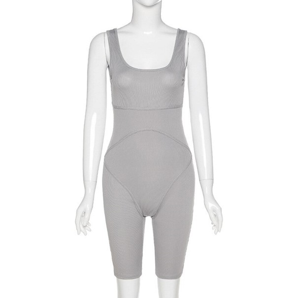Mono corto de fitness para mujer gris S