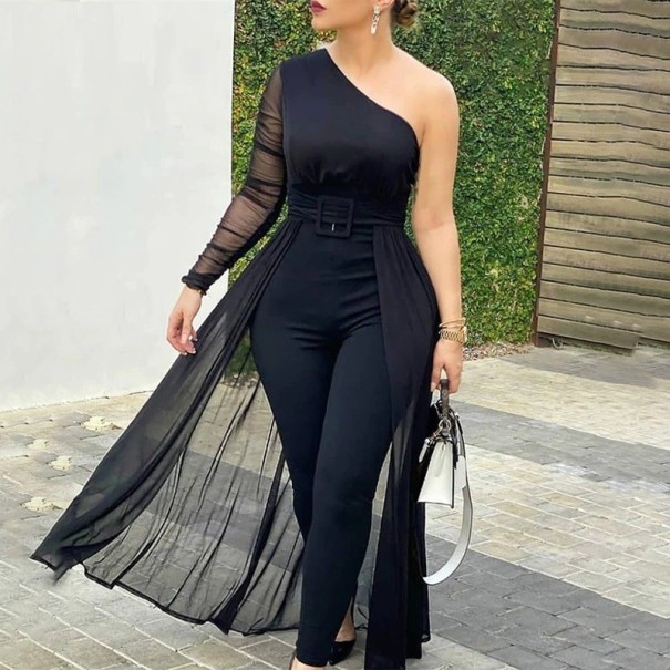 Mono de fiesta con hombros descubiertos para mujer B834 negro S