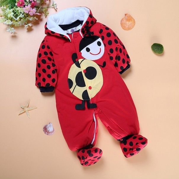 Mono de invierno infantil con estampado J1955 rojo 0-3 meses