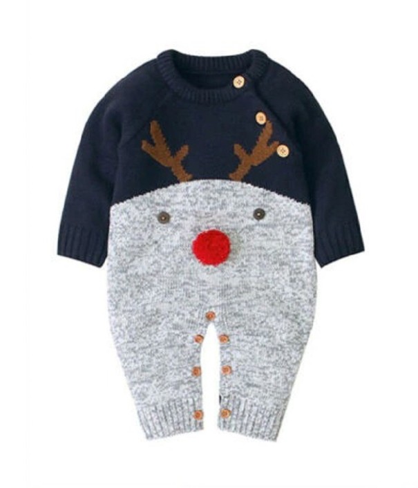 Mono de invierno para bebé con motivo navideño T2562 azul oscuro 0-3 meses