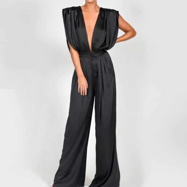 Mono de mujer con escote profundo A2547 negro XL