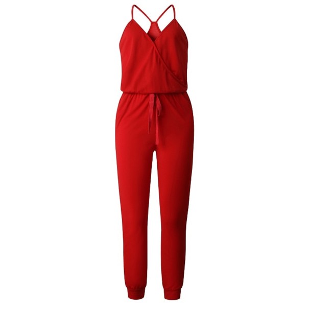 Mono de mujer con tirantes rojo M