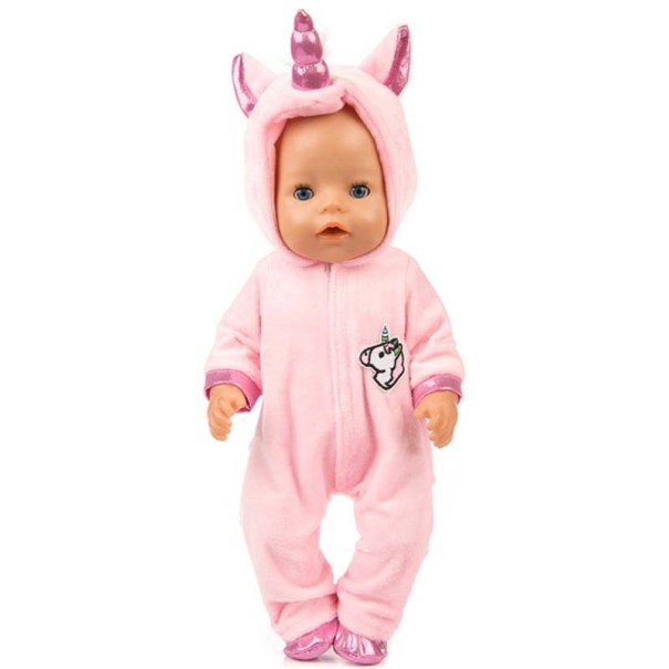 Mono de muñeca unicornio rosa claro