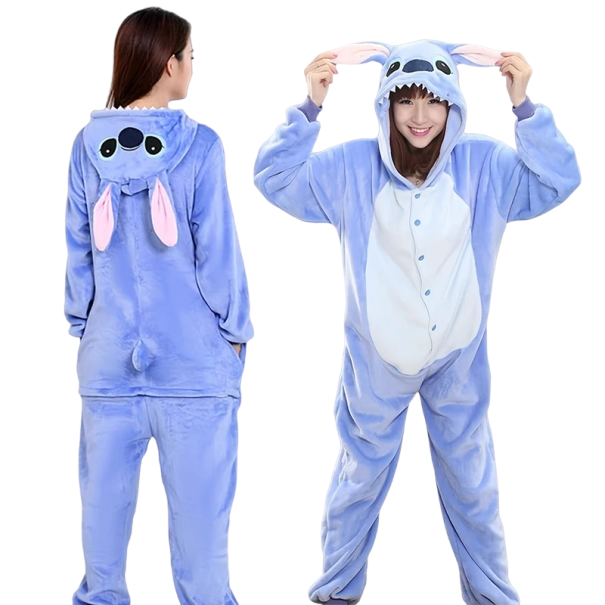 Mono de peluche Stitche Disfraz de Stitche Disfraz de Halloween Cosplay Mono de Stitch Pijama Disfraz de carnaval azul XL